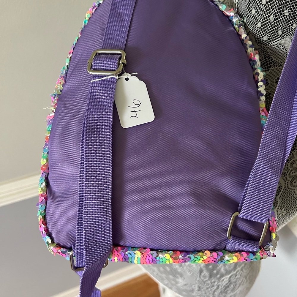 NWT Cat and Jack Sequined Backpack with Adjustable Straps and large front pocket - Picture 4 of 14